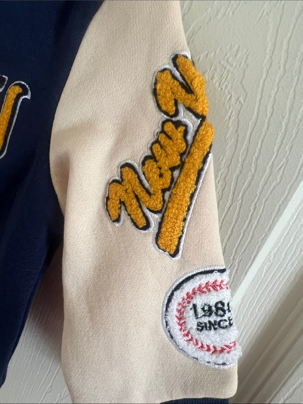 Kids Navy & Cream NY Varsity Jacket - Shein - Picture 4 of 5